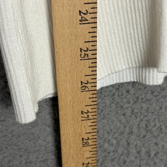 I.n.c. International Concepts Womens Detail Ribbed Mock Neck Sweater White Large - Picture 10 of 11